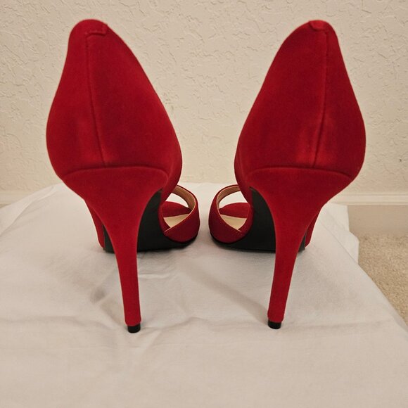 NWOT - Nine West Red D'Orsay Suede Heels - Picture 4 of 8